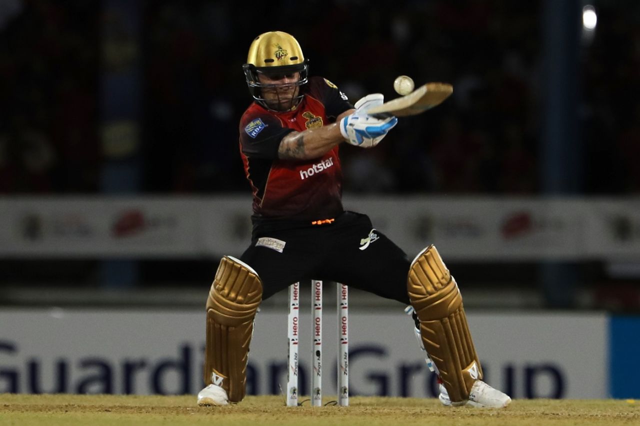 Brendon McCullum brings out his unorthodoxy, Trinbago Knight Riders v Jamaica Tallawahs, CPL 2018, Port-of-Spain, August 11, 2018