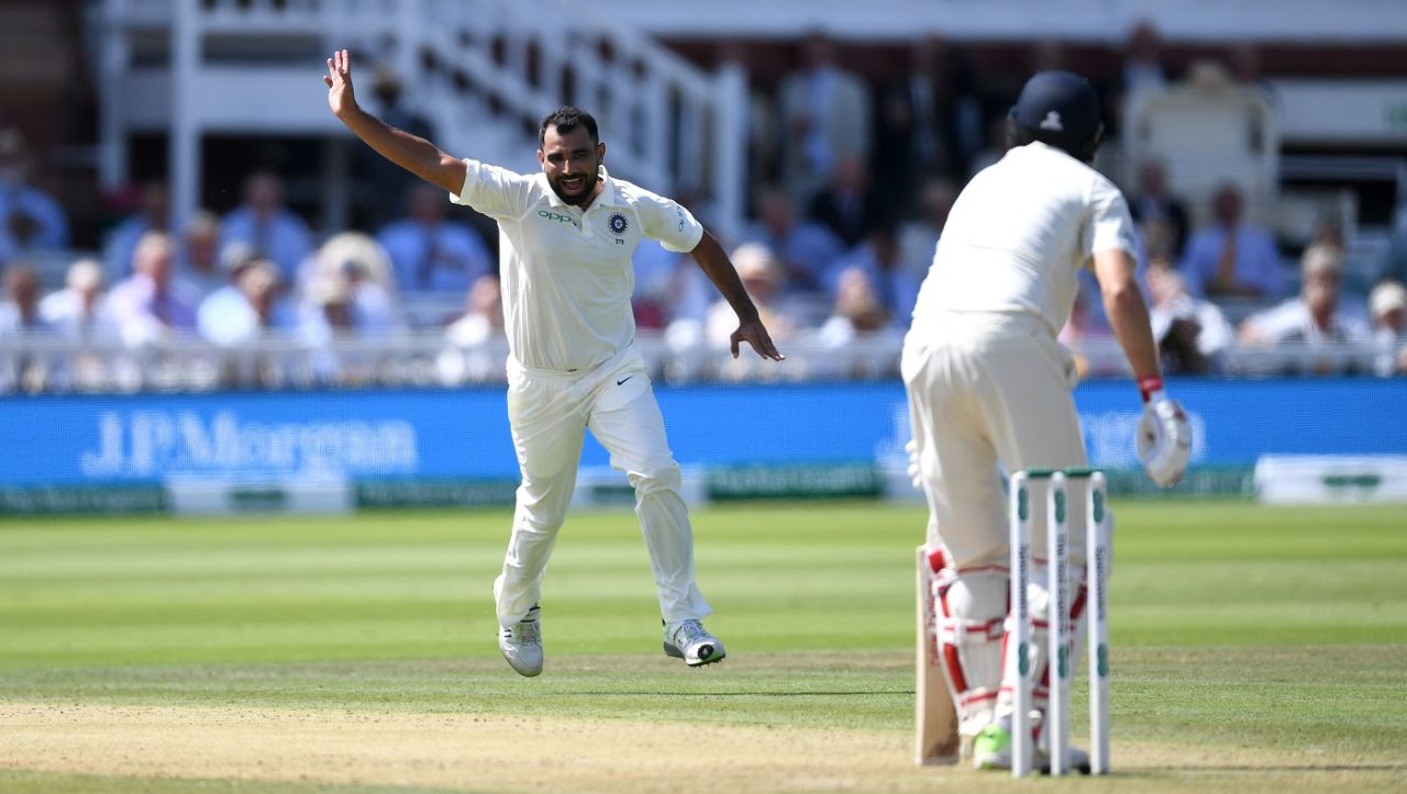 Mohammed Shami traps Joe Root in front, England v India, 2nd Test, Lord's, 3rd day, August 11, 2018