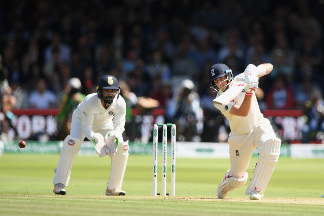 Joe Root plays one on the off side, England v India, 2nd Test, Lord's, 3rd day, August 11, 2018