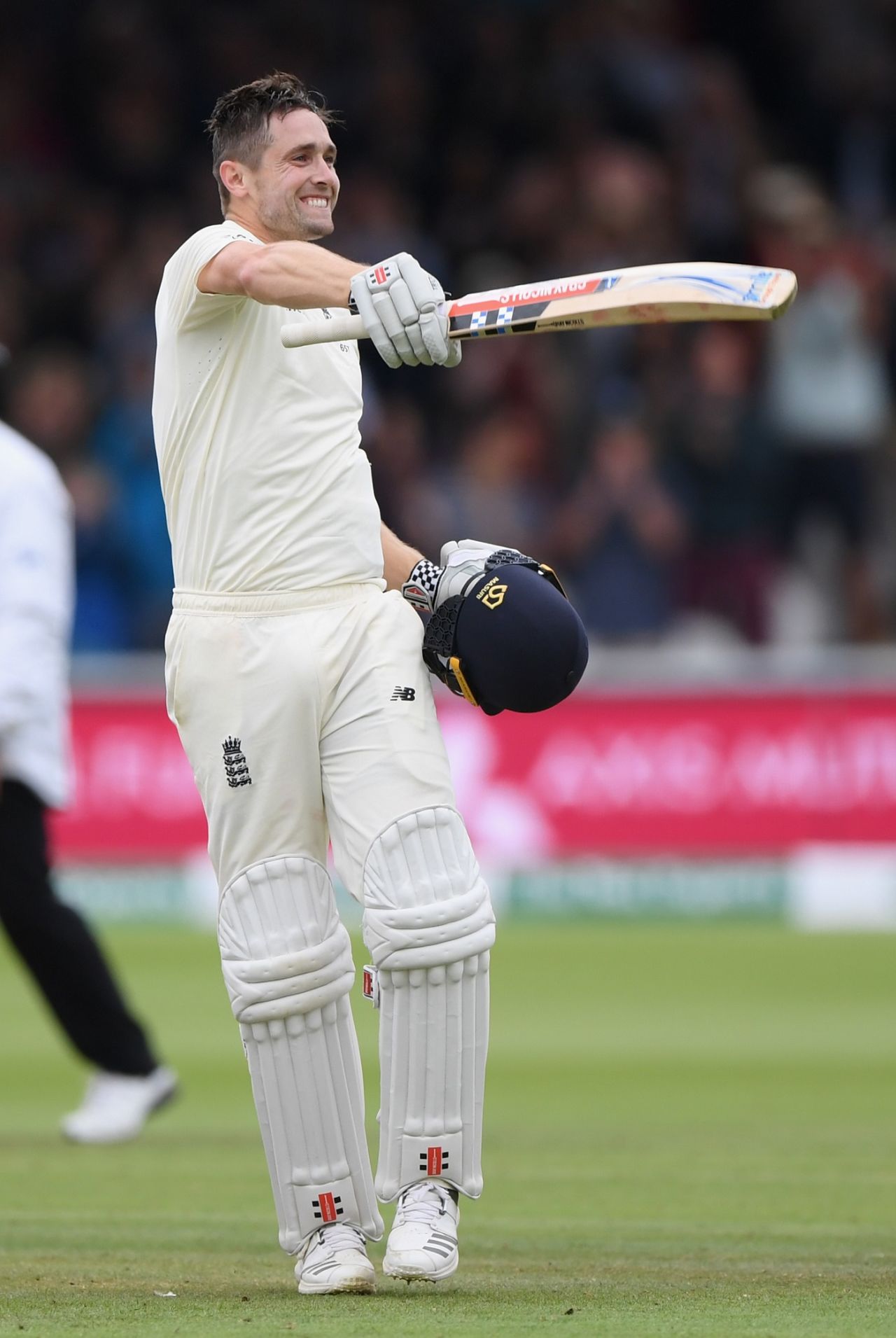 Chris Woakes celebrates reaching his hundred, England v India, 2nd Test, Lord's, 3rd day, August 11, 2018