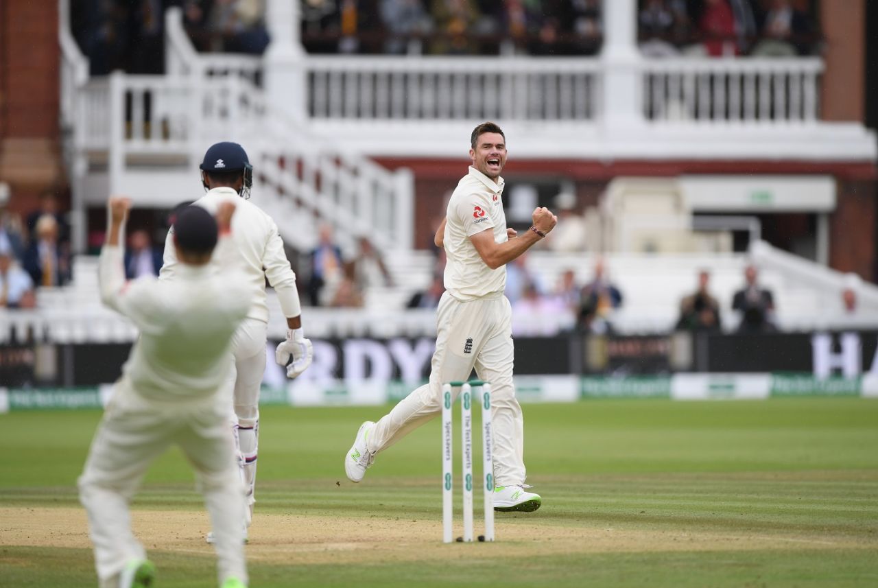 James Anderson went past 100 wickets at Lord's, England v India, 2nd Test, Lord's, 4th day, August 12, 2018