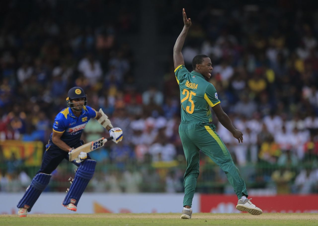 Kagiso Rabada appeals against Dasun Shanaka, Sri Lanka vs South Africa, 5th ODI, Colombo, August 12, 2018