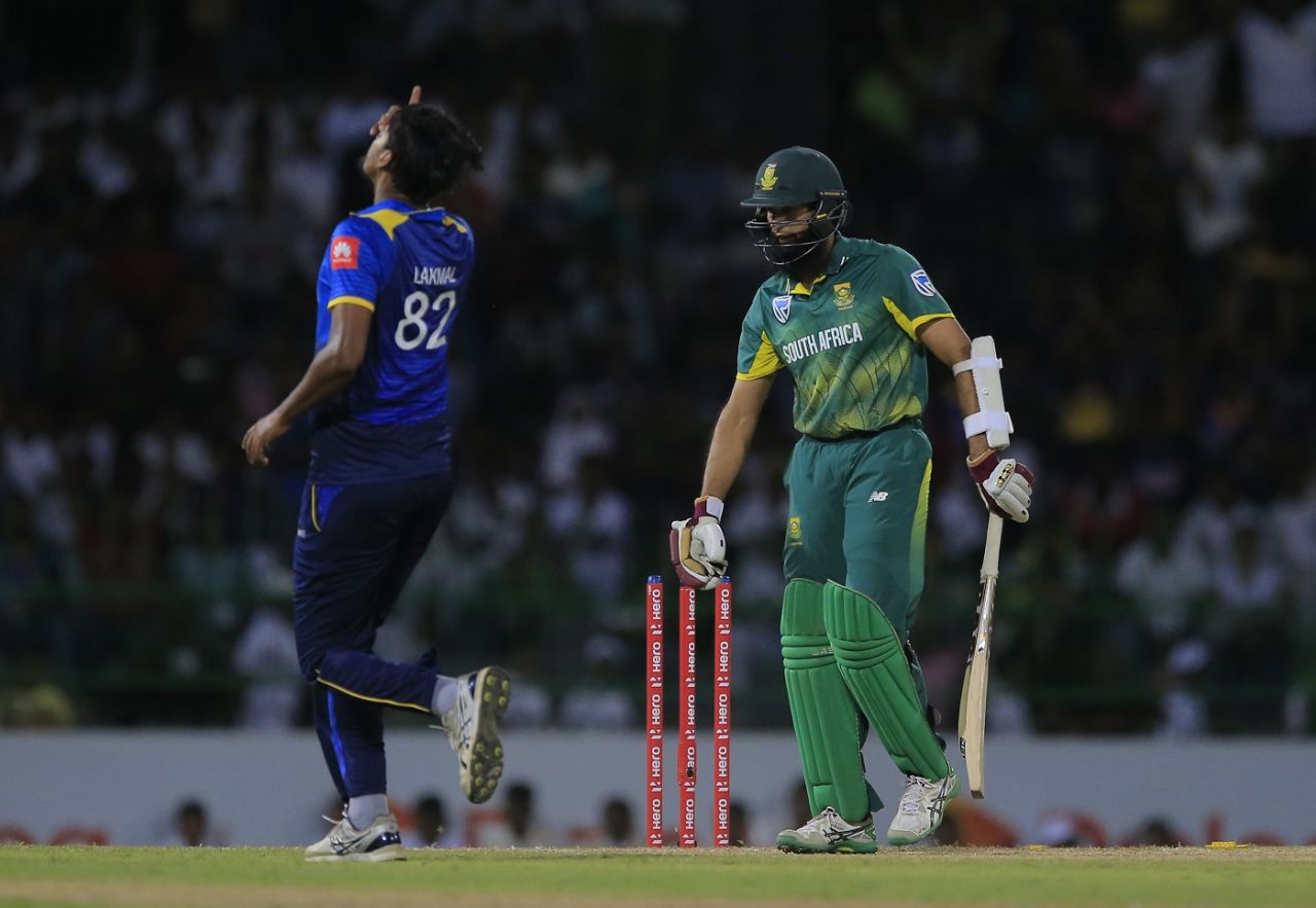 Suranga Lakmal bowls Hashim Amla, Sri Lanka vs South Africa, 5th ODI, Colombo, August 12, 2018