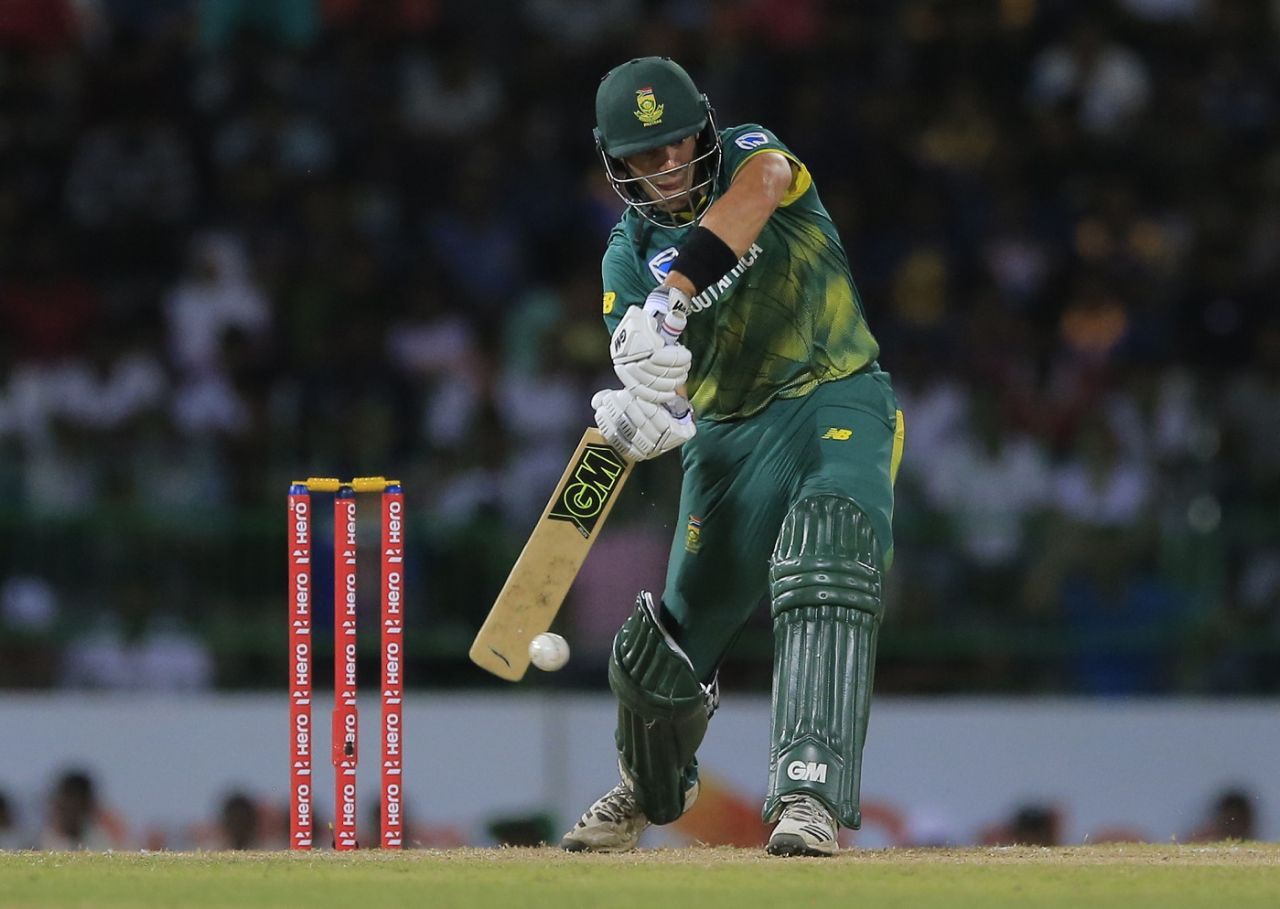 Aiden Markram shapes to play the ball, Sri Lanka vs South Africa, 5th ODI, Colombo, August 12, 2018