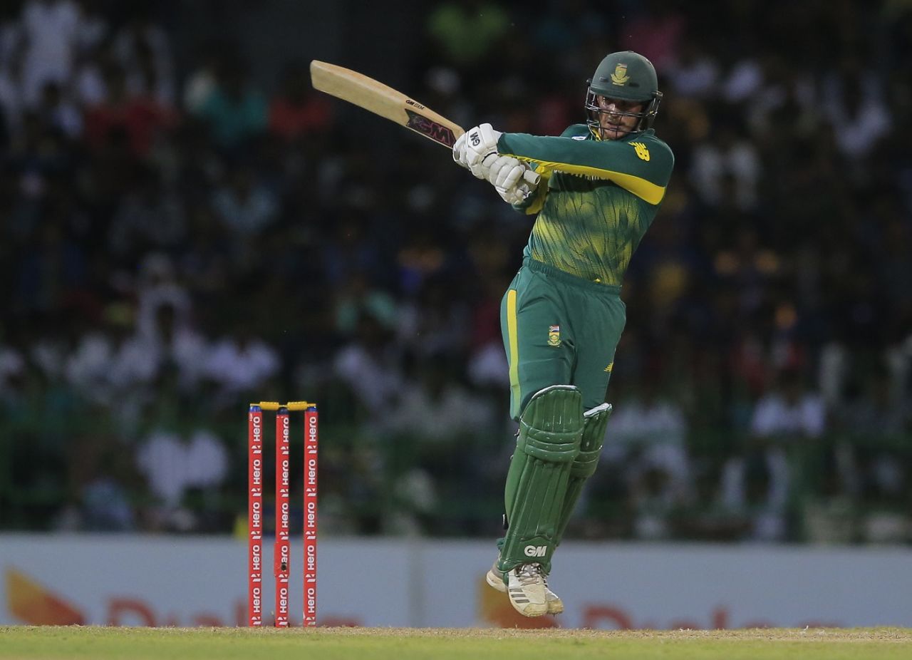 Quinton de Kock leaps to play the pull, Sri Lanka vs South Africa, 5th ODI, Colombo, August 12, 2018