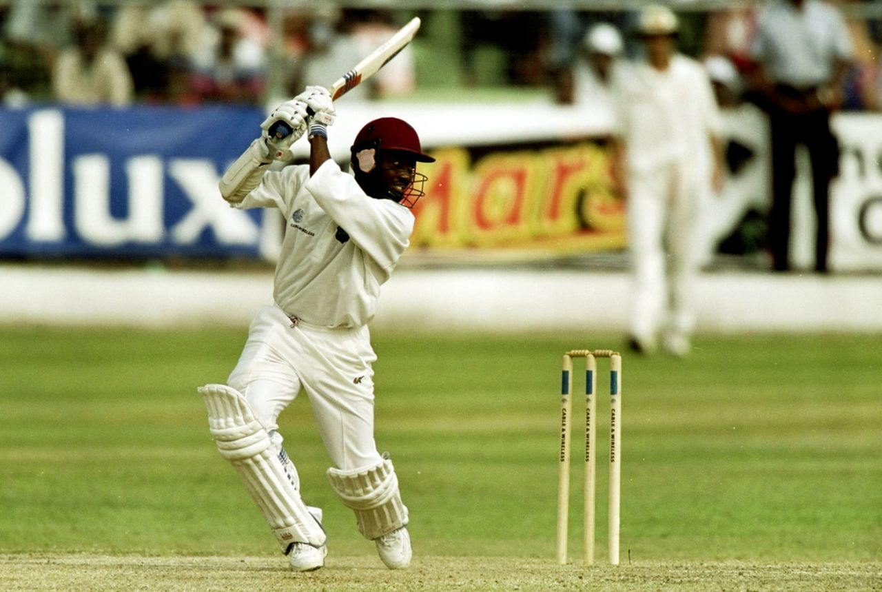 Brian Lara drives, West Indies v Australia, 3rd Test, Barbados, 5th day, March 30, 1999