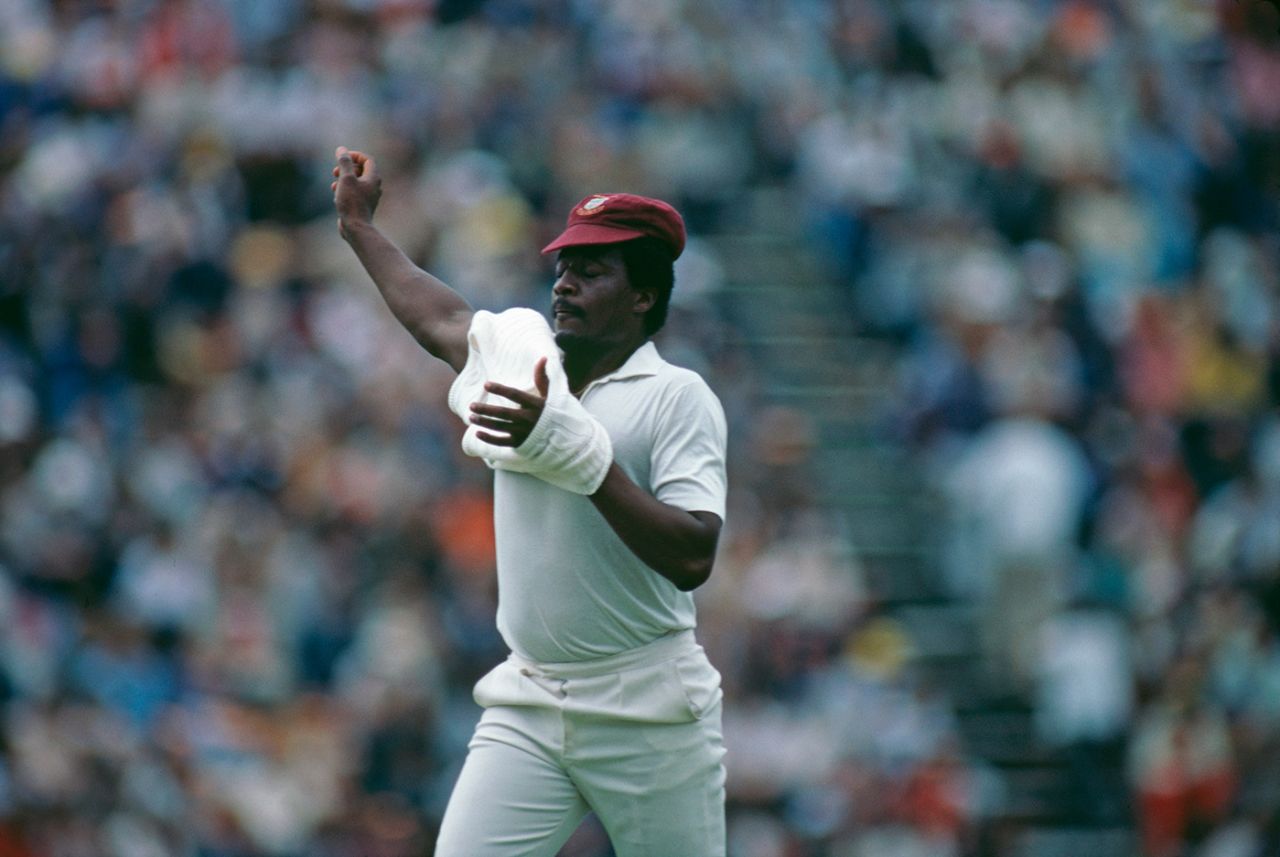 Sylvester Clarke in the field, South Africa v West Indies XI, sixth match, Durban, February 13, 1983 