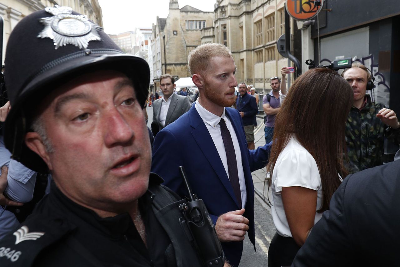 Ben Stokes leaves Bristol Crown Court after his not-guilty verdict