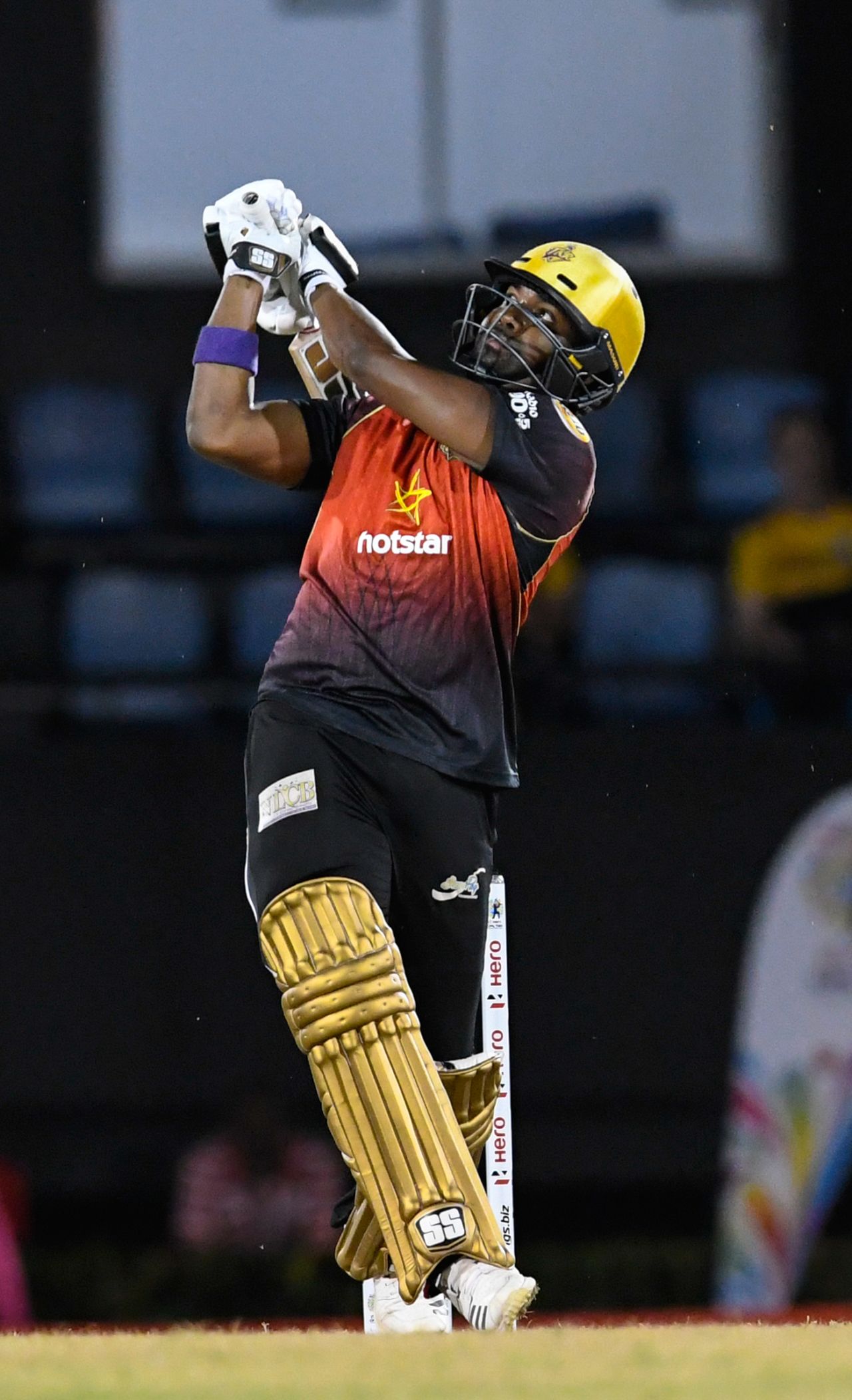 Darren Bravo heaves one over the leg side, ST Lucia Stars v Trinbago Knight Riders, Gros Islet, August 16, 2018