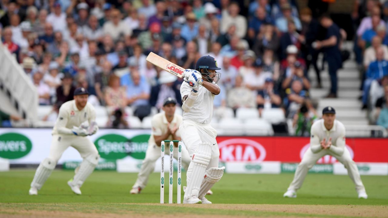 Shikhar Dhawan slaps one through cover, England v India, 3rd Test, Trent Bridge, 1st day, August 18, 2018