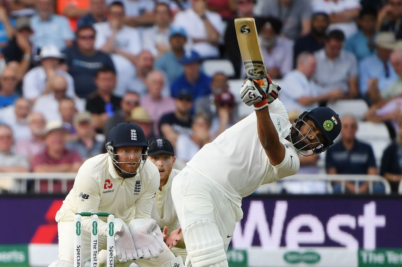 Rishabh Pant got his Test career going with a six, England v India, 3rd Test, Trent Bridge, 1st day, August 18, 2018