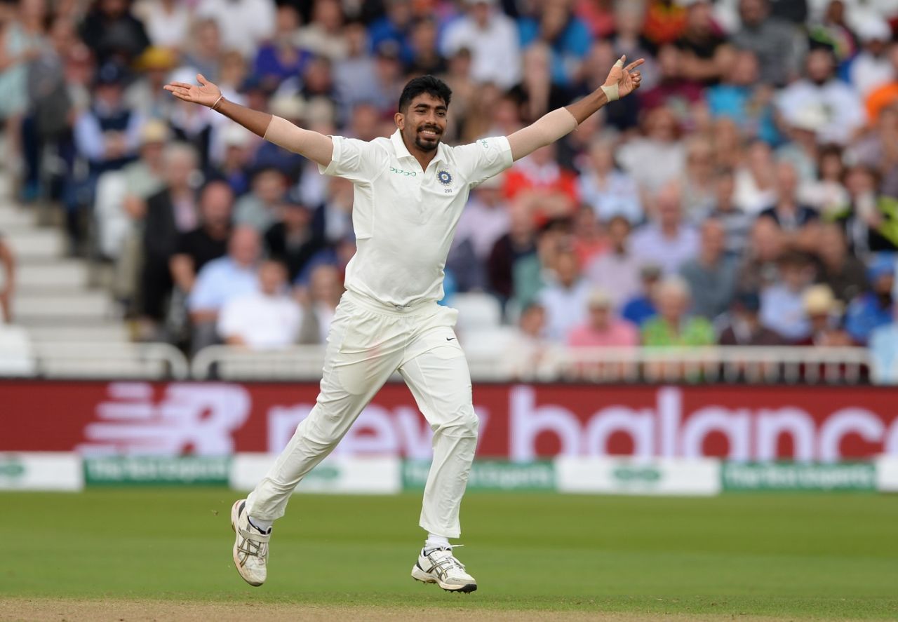 Jasprit Bumrah celebrates a wicket, England v India, 3rd Test, Trent Bridge, 2nd day, August 19, 2018