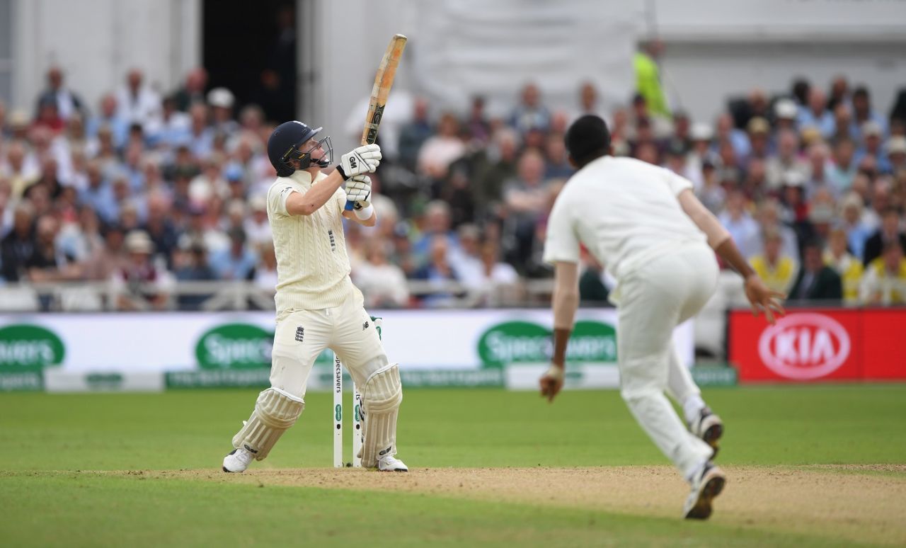 Ollie Pope hooks one away, England v India, 3rd Test, Trent Bridge, 2nd day, August 19, 2018