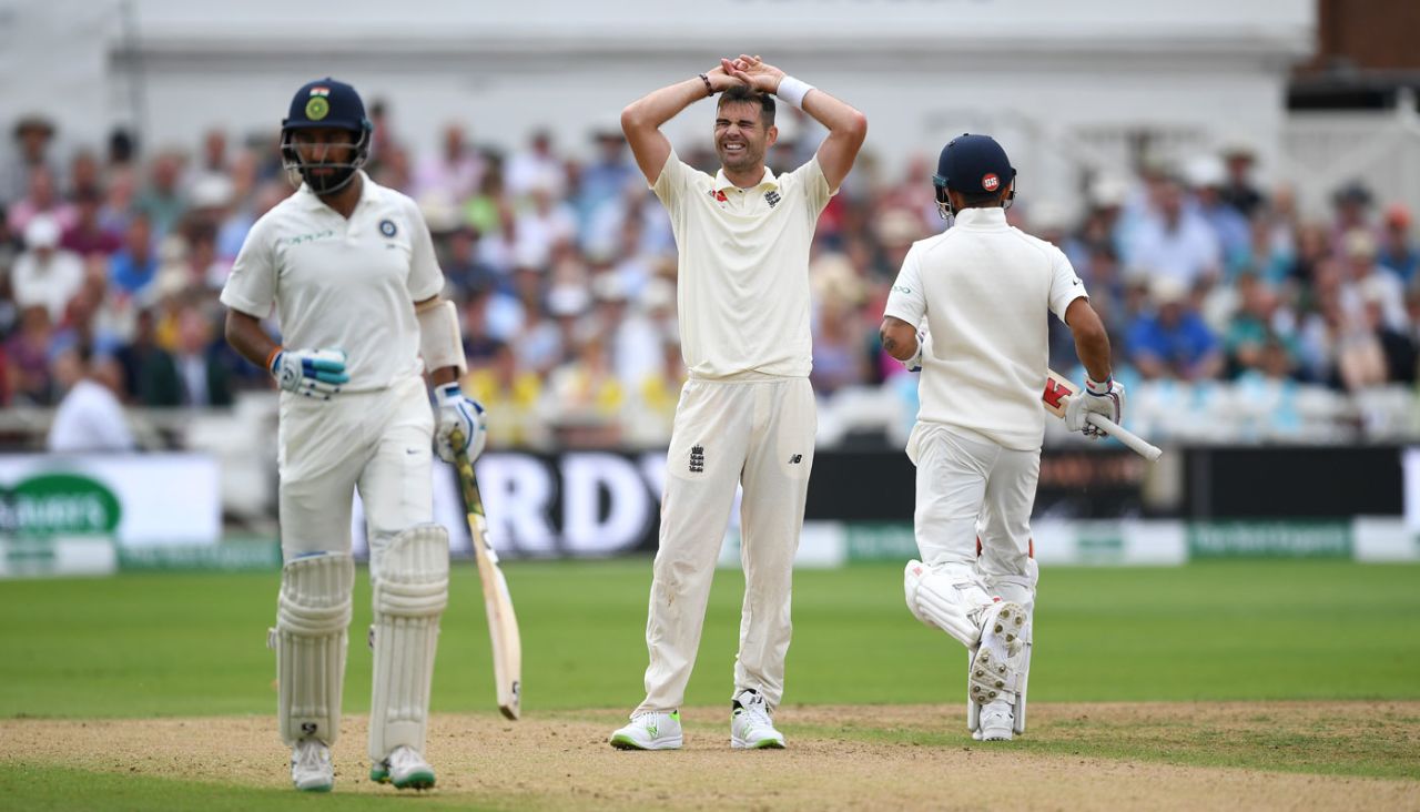 James Anderson makes his frustration clear as India pick up runs, England v India, 3rd Test, Trent Bridge, 3rd day, August 20, 2018