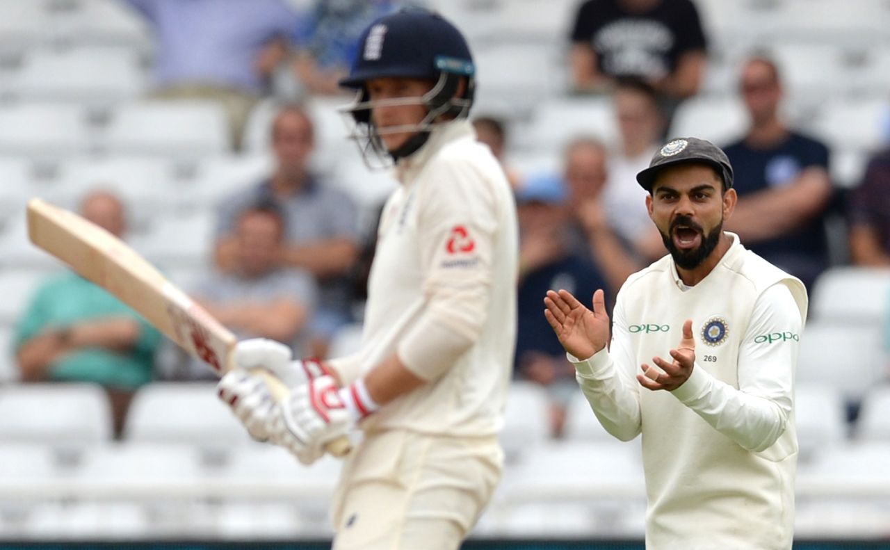 Virat Kohli egging his team on as Joe Root takes strike, England v India, 3rd Test, Trent Bridge, 4th day, August 21, 2018