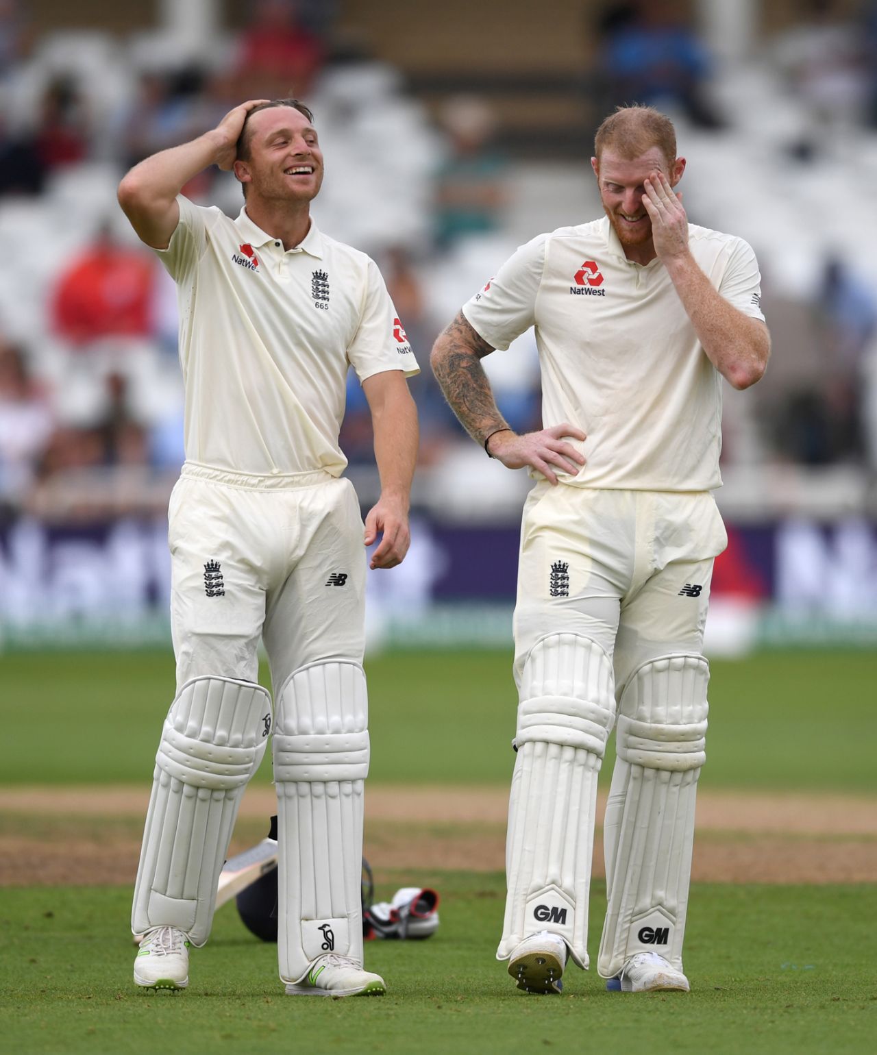 Jos Buttler and Ben Stokes share a laugh, England v India, 3rd Test, Trent Bridge, 4th day, August 21, 2018