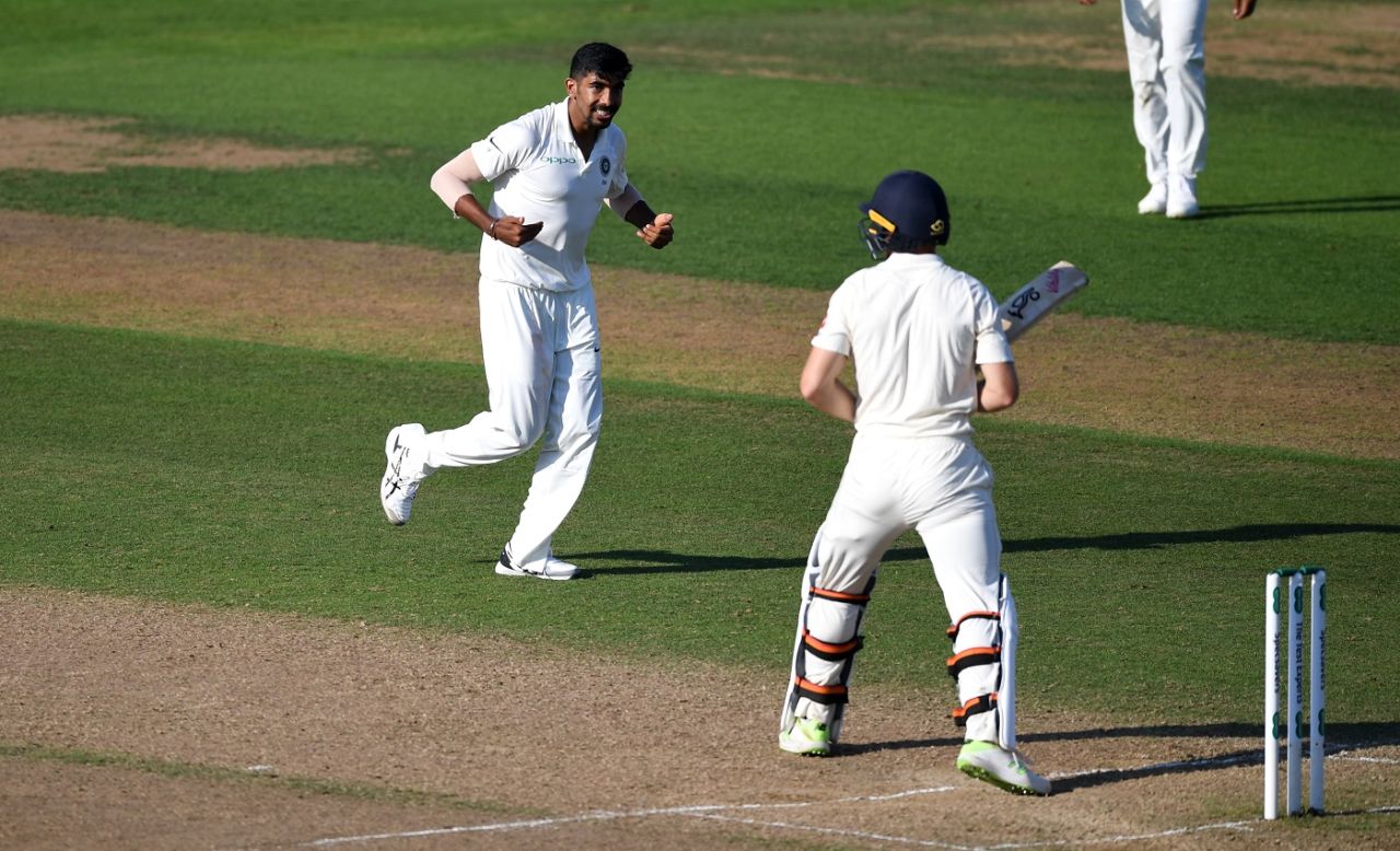 Jasprit Bumrah dislodges Jos Buttler, England v India, 3rd Test, Trent Bridge, 4th day, August 21, 2018