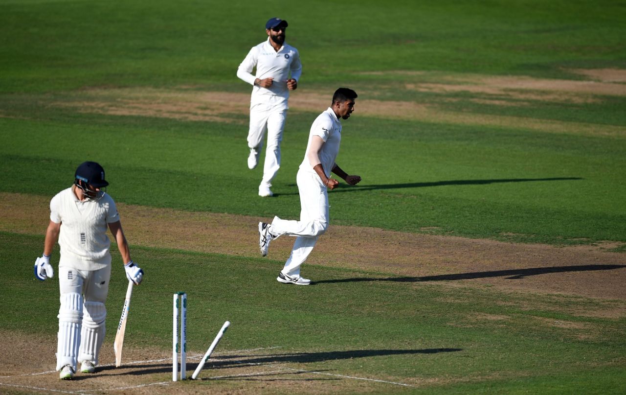 Jasprit Bumrah cleans up Jonny Bairstow, England v India, 3rd Test, Trent Bridge, 4th day, August 21, 2018