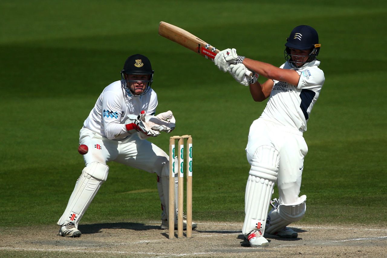 Max Holden pulls, Sussex v Middlesex, Specsavers Championship, Division Two, Hove, May 6, 2018