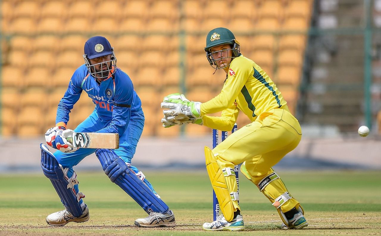Krunal Pandya steers one towards third man, India A v Australia A, M.Chinnaswamy Stadium, August 23, 2018