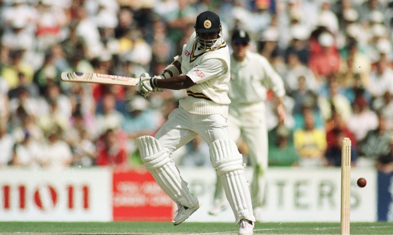 Sanath Jayasuriya cuts, England v Sri Lanka, Only Test, The Oval, 3rd day, August 29, 1998