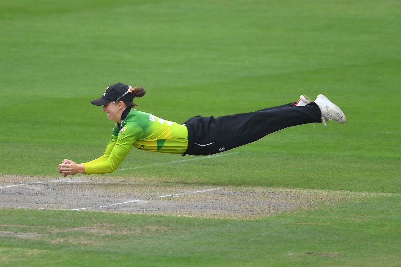 Fran Wilson took an excellent diving catch to remove Sarah Taylor, Surrey Stars v Western Storm, Kia Super League, Semi-final, Hove, August 27, 2018