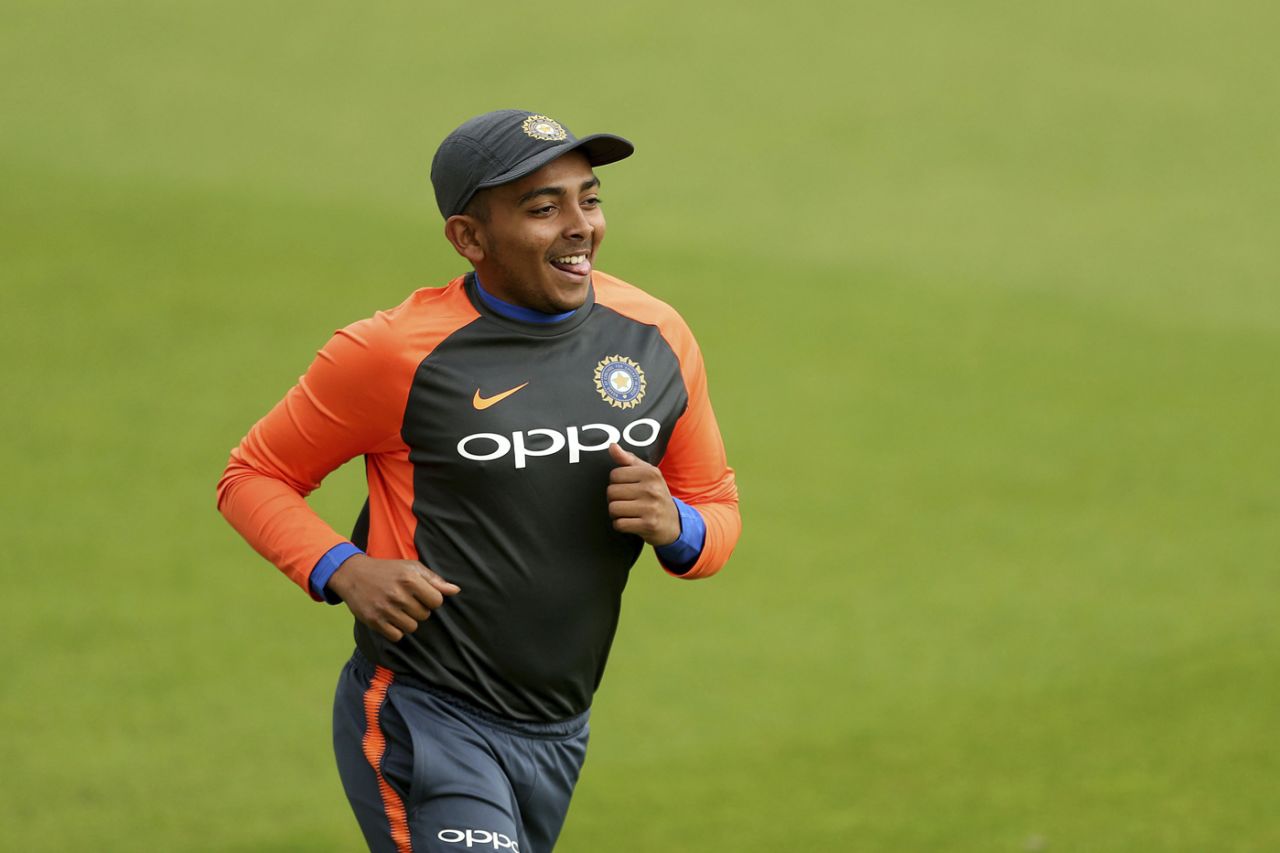 Prithvi Shaw warms up during training, India in England 2018, Ageas Bowl, August 28, 2018