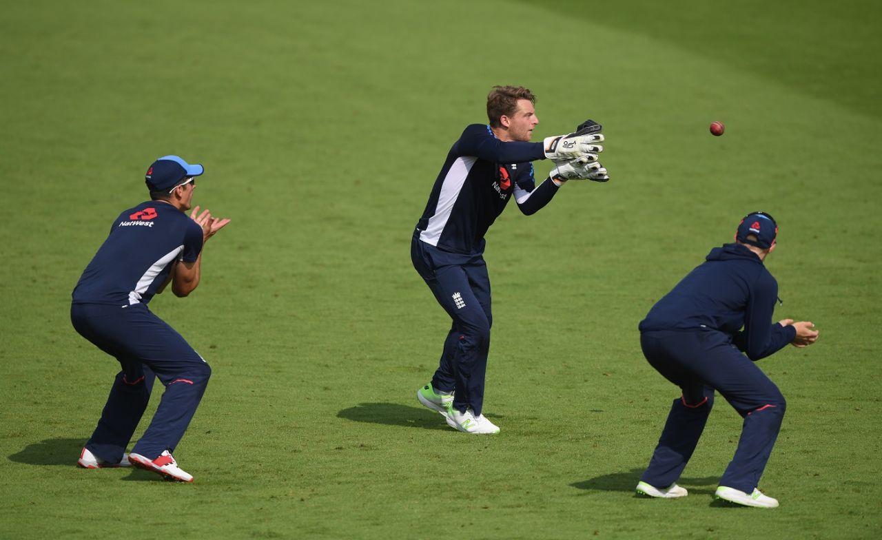 Jos Buttler takes catches at England's practice session on match eve, England v India, 4th Test, Southampton