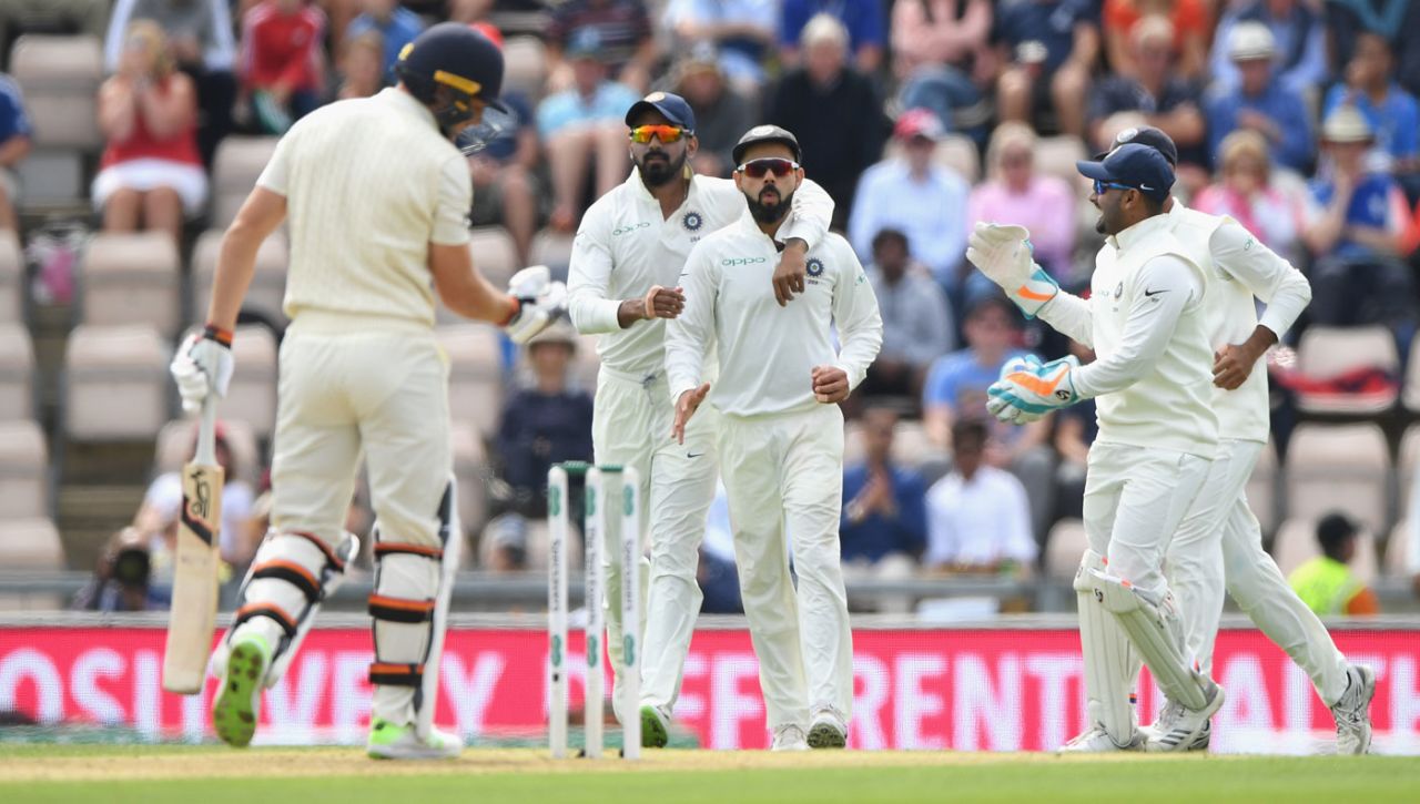 Virat Kohli held a sharp chance to remove Jos Buttler, England v India, 4th Test, Ageas Bowl, 1st day, August 30, 2018
