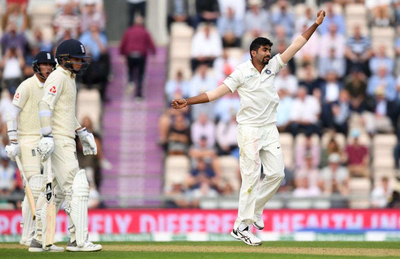 Jasprit Bumrah had Stuart Broad lbw for his third wicket, England v India, 4th Test, Ageas Bowl, 1st day, August 30, 2018