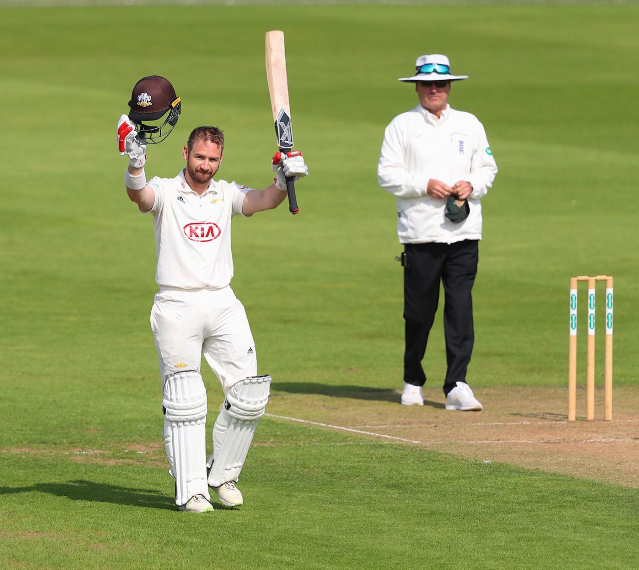 Mark Stoneman brought up his century, Surrey v Nottinghamshire, Specsavers Championship, Division One, Kia Oval, August 30, 2018