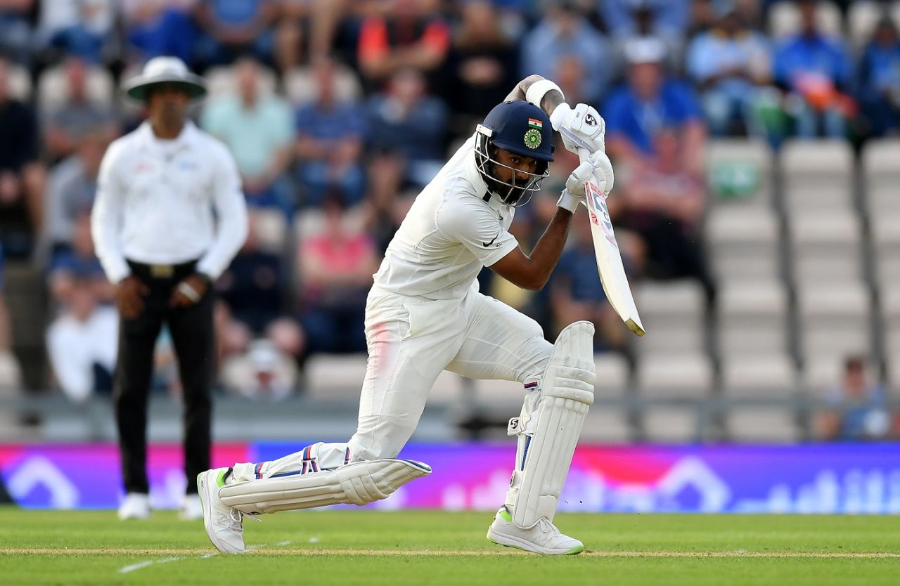 KL Rahul punches with a high elbow, England v India, 4th Test, Ageas Bowl, 1st day, August 30, 2018