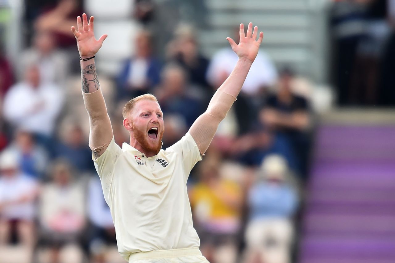 Ben Stokes appeals successfully for the wicket of Ajinkya Rahane, England v India, 4th Test, Southampton, 2nd day, August 31, 2018