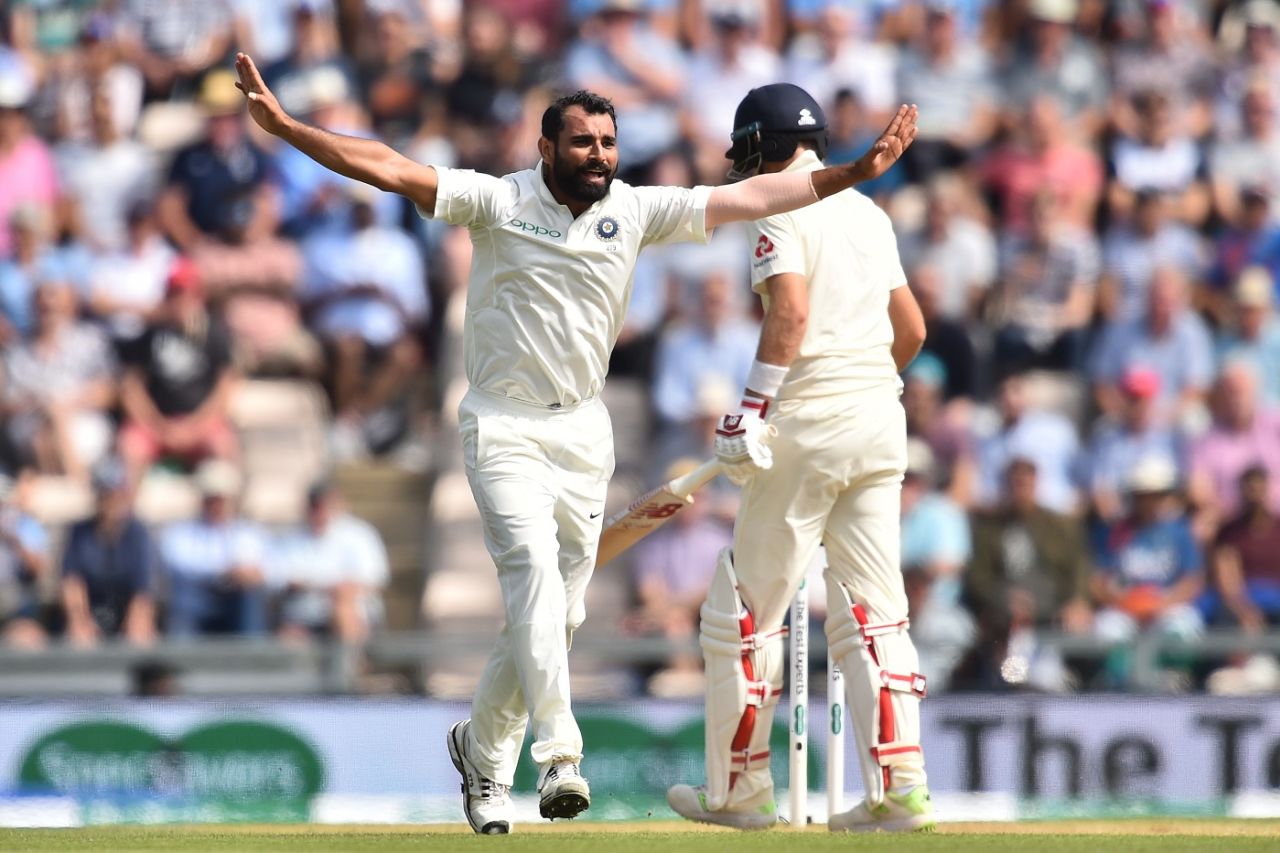 Mohammed Shami goes up in appeal, England v India,  4th Test, Ageas Bowl, 3rd day, September 1, 2018