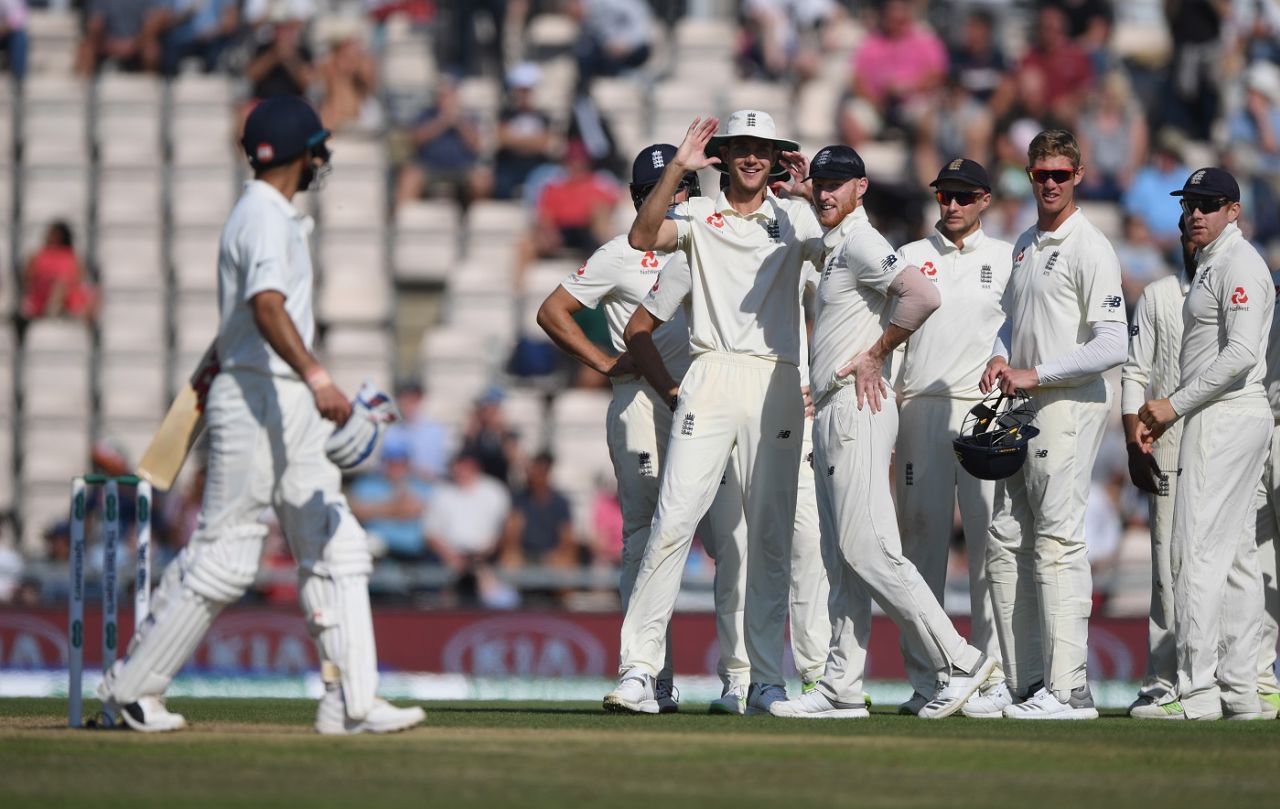 England happy to see the back of Virat Kohli after he is dismissed, England v India, 4th Test, Ageas Bowl, 4th day, September 2, 2018