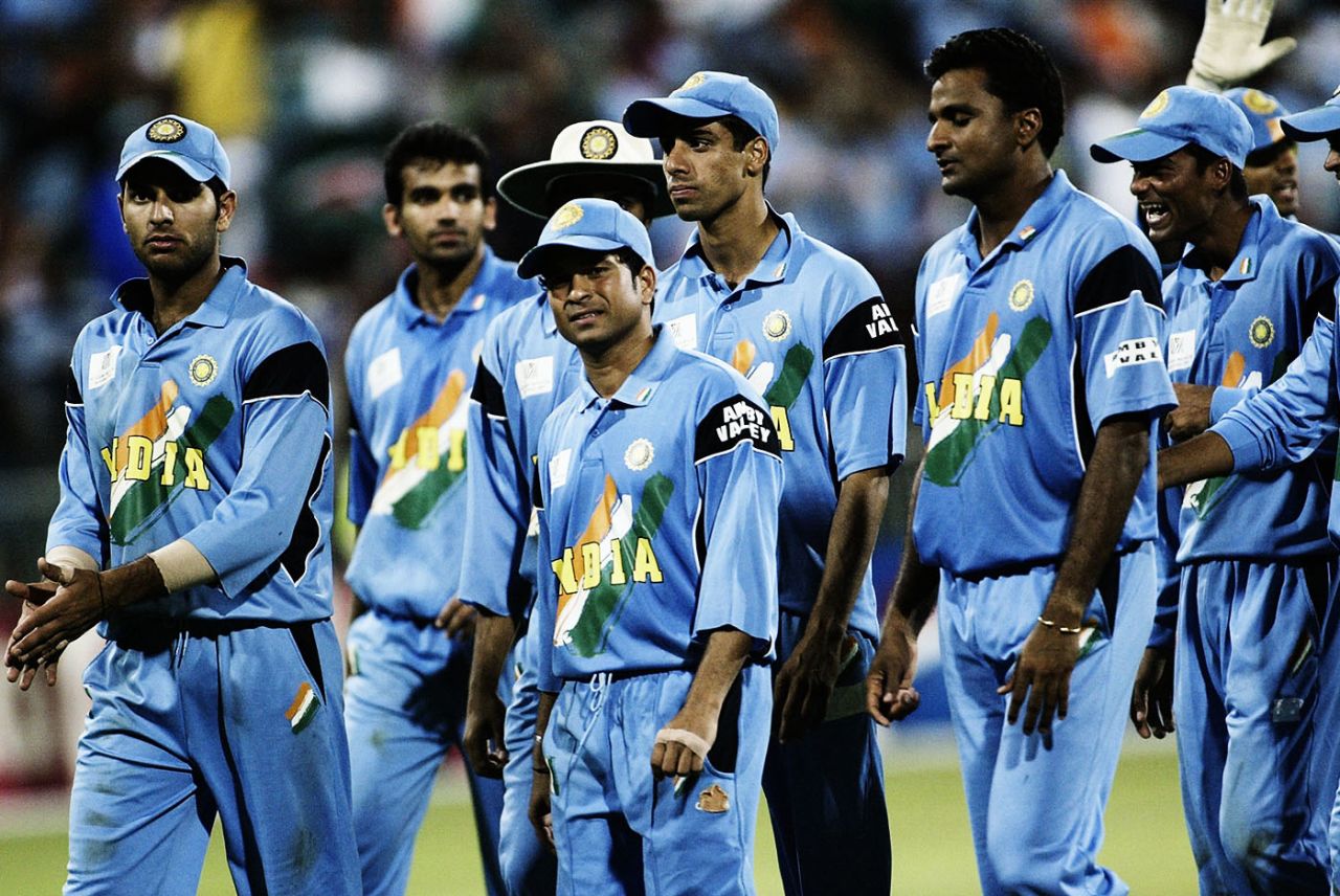 India walk back after winning the World Cup semi-final, India v Kenya, World Cup, 2nd semi-final, Durban, March 20, 2003