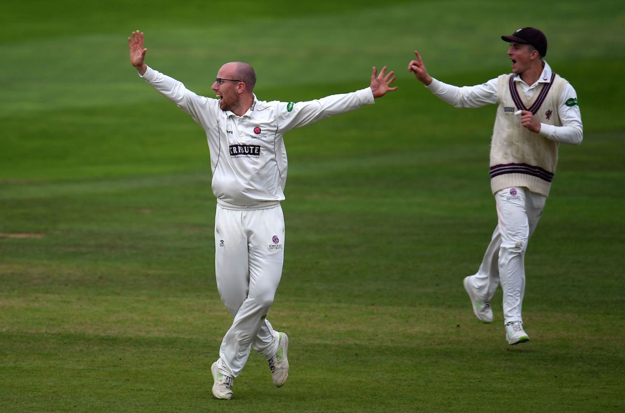 Jack Leach took seven wickets on the first day, Somerset v Lancashire, Specsavers Championship, Division One, Taunton, September 4, 2018