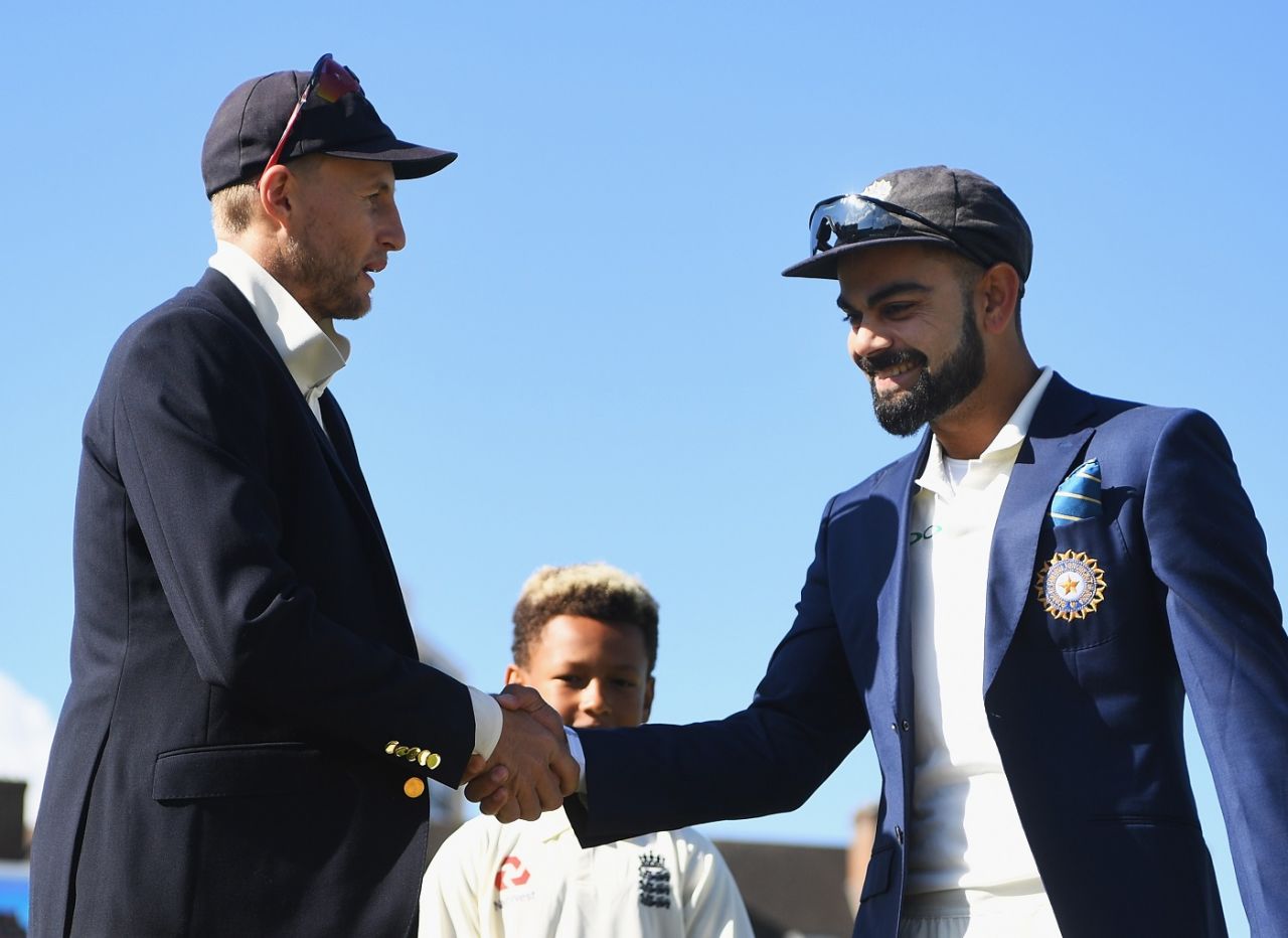 Joe Root and Virat Kohli at the toss, England v India, 5th Test, The Oval, 1st day, September 7, 2018