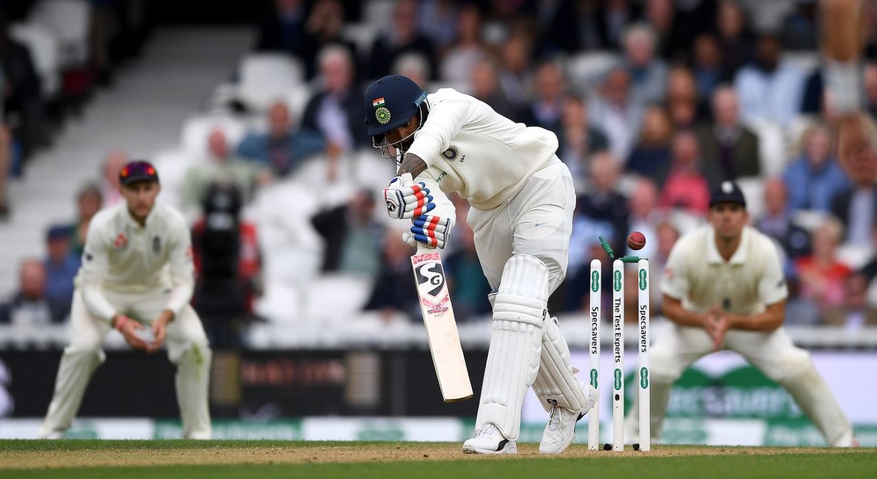 KL Rahul was squared up and bowled by a beauty from Sam Curran, England v India, 5th Test, The Oval, 2nd day, September 8, 2018