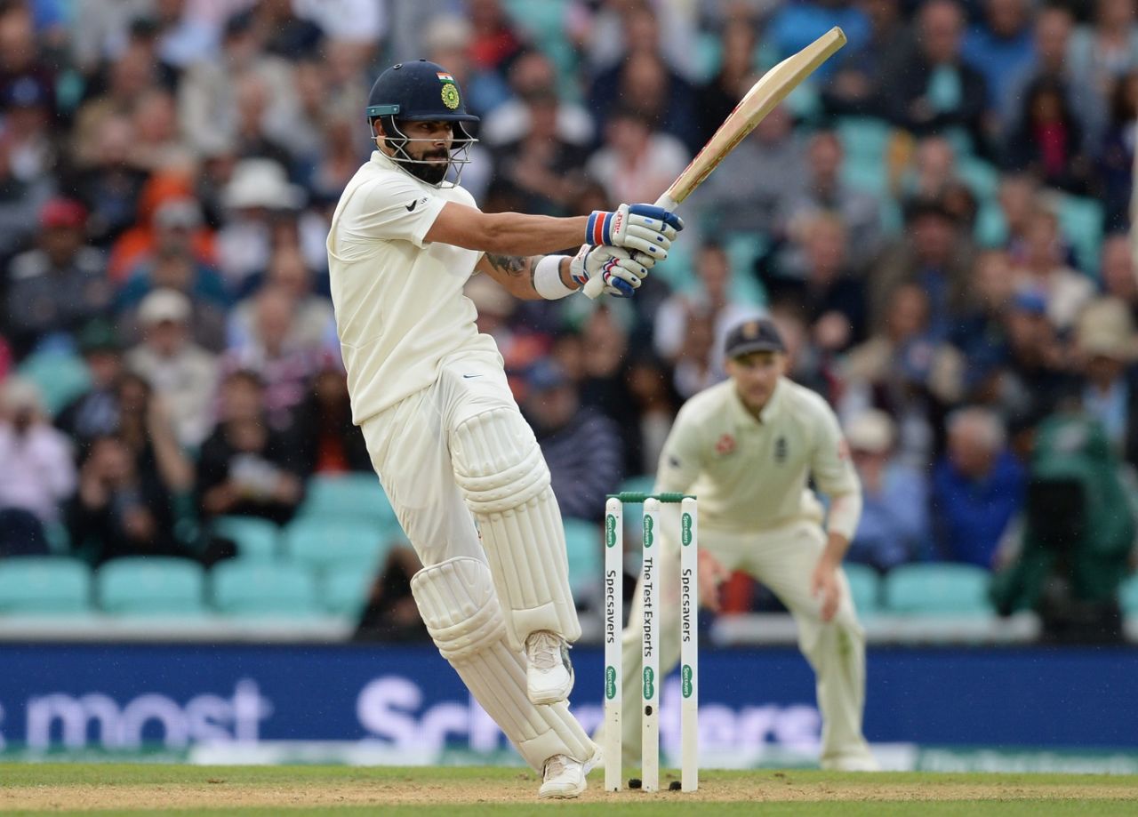 Virat Kohli swivels and pulls, England v India, 5th Test, The Oval, 2nd day, September 8, 2018