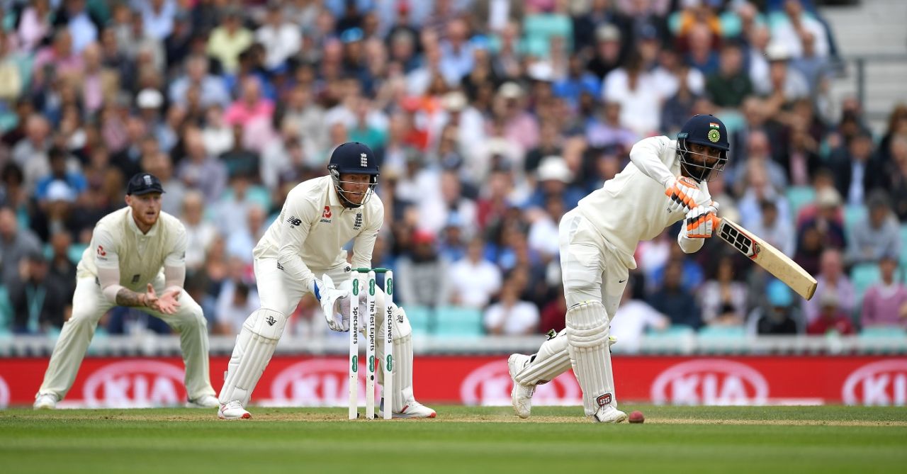 Ravindra Jadeja flicks through the leg-side, England v India, 5th Test, The Oval, 3rd day, September 9, 2018