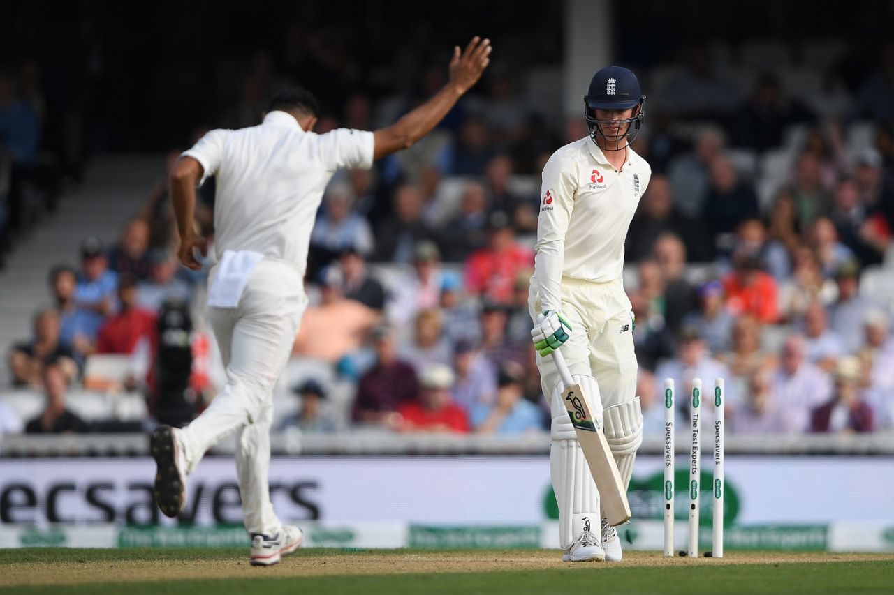 Keaton Jennings is bowled after shouldering arms to an incoming delivery, England v India, 5th Test, The Oval, 3rd day, September 9, 2018
