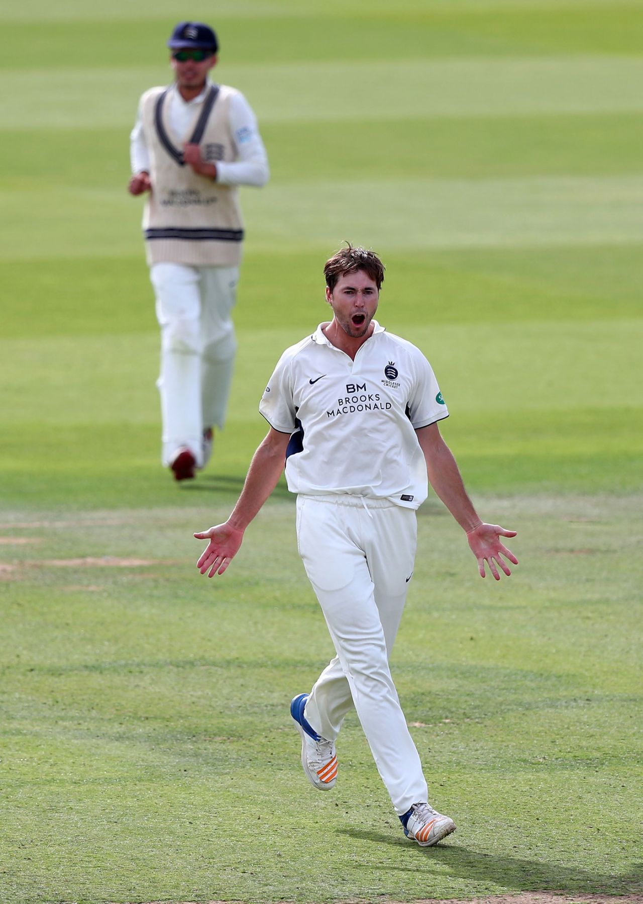 James Fuller celebrates a breakthrough, Middlesex v Kent, County Championship, Division Two, Lord's, September 10, 2018