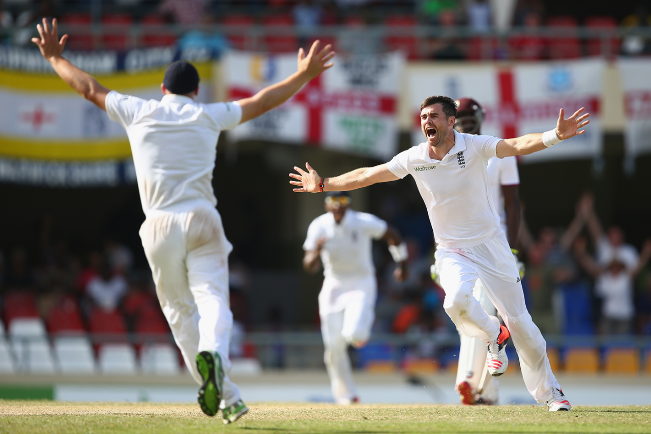James Anderson goes past Sir Ian Botham to become the leading wicket-taker in England's Test history, West Indies v England, 1st Test, Antigua, April 17, 2015