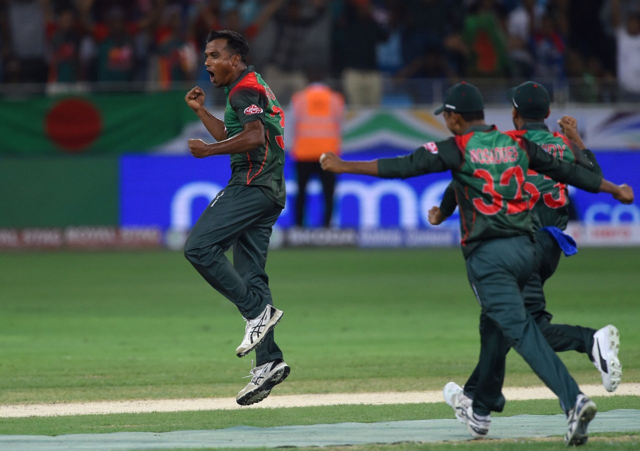 Rubel Hossain celebrates, Sri Lanka v Bangladesh, Asia Cup 2018, Dubai, September 15, 2018