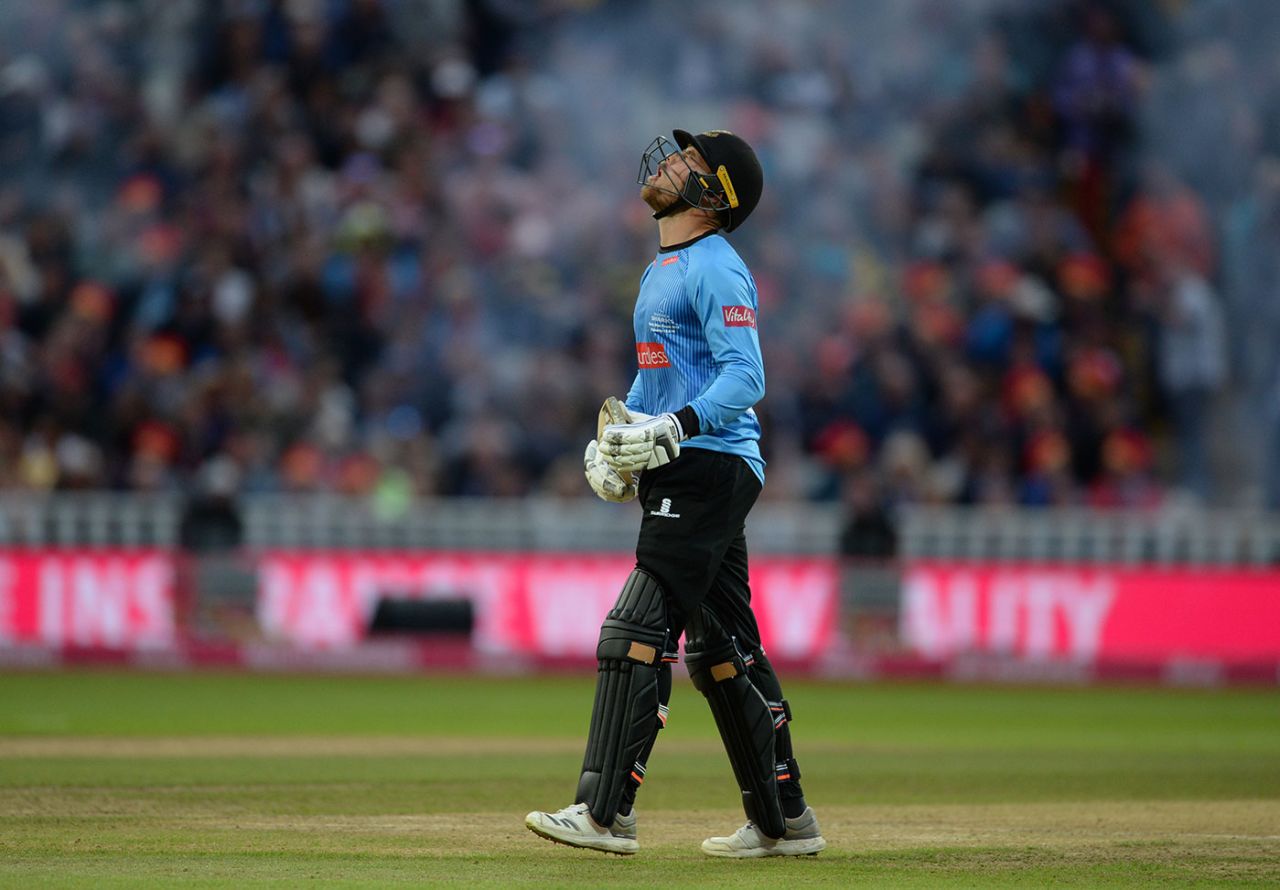 Phil Salt couldn't believe he was run out, Worcestershire v Sussex, T20 Blast, Final, Edgbaston, September 15, 2018