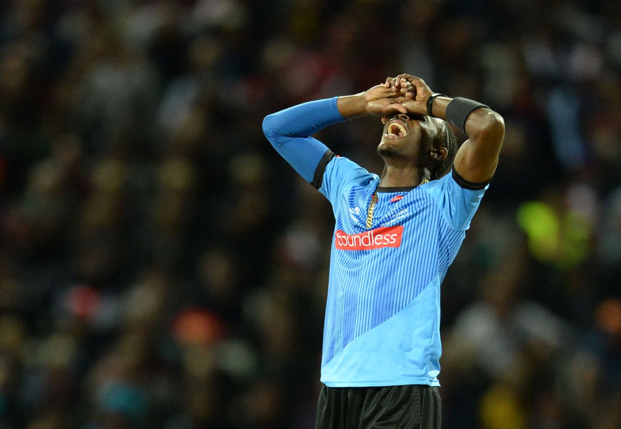 Jofra Archer had a rough time in the final, Worcestershire v Sussex, T20 Blast, Final, Edgbaston, September 15, 2018