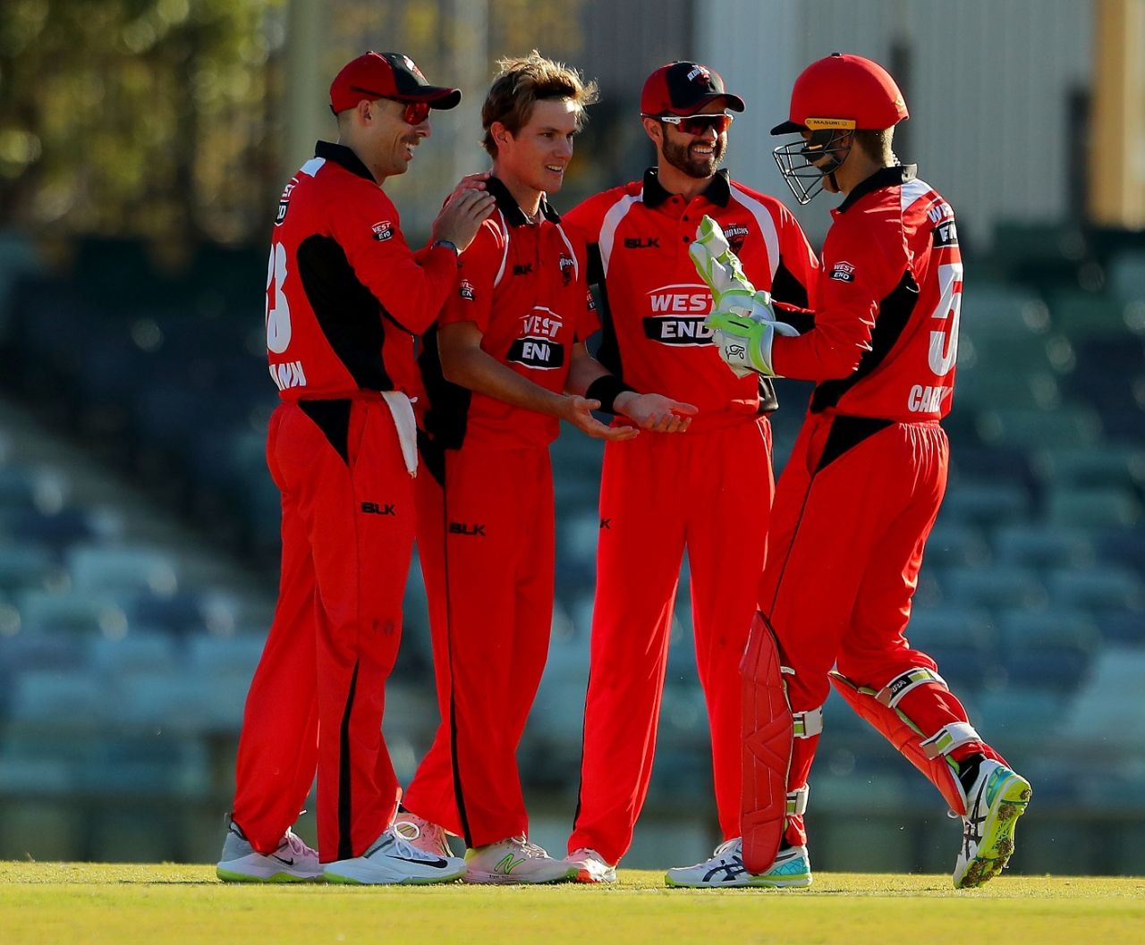 Adam Zampa celebrates a wicket with his teammates, New South Wales v South Australia, JLT One-Day Cup, Perth, September 20, 2018
