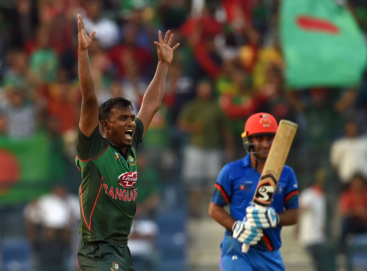 Rubel Hossain goes up in an appeal, Afghanistan v Bangladesh, Group B, Asia Cup 2018, Abu Dhabi, September 20, 2018