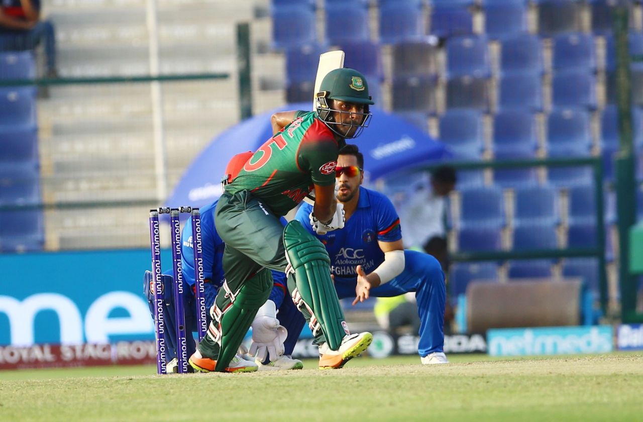 Imrul Kayes shapes to drive, Afghanistan v Bangladesh, 4th match, Super Four, Asia Cup 2018, Abu Dhabi, September 23, 2018